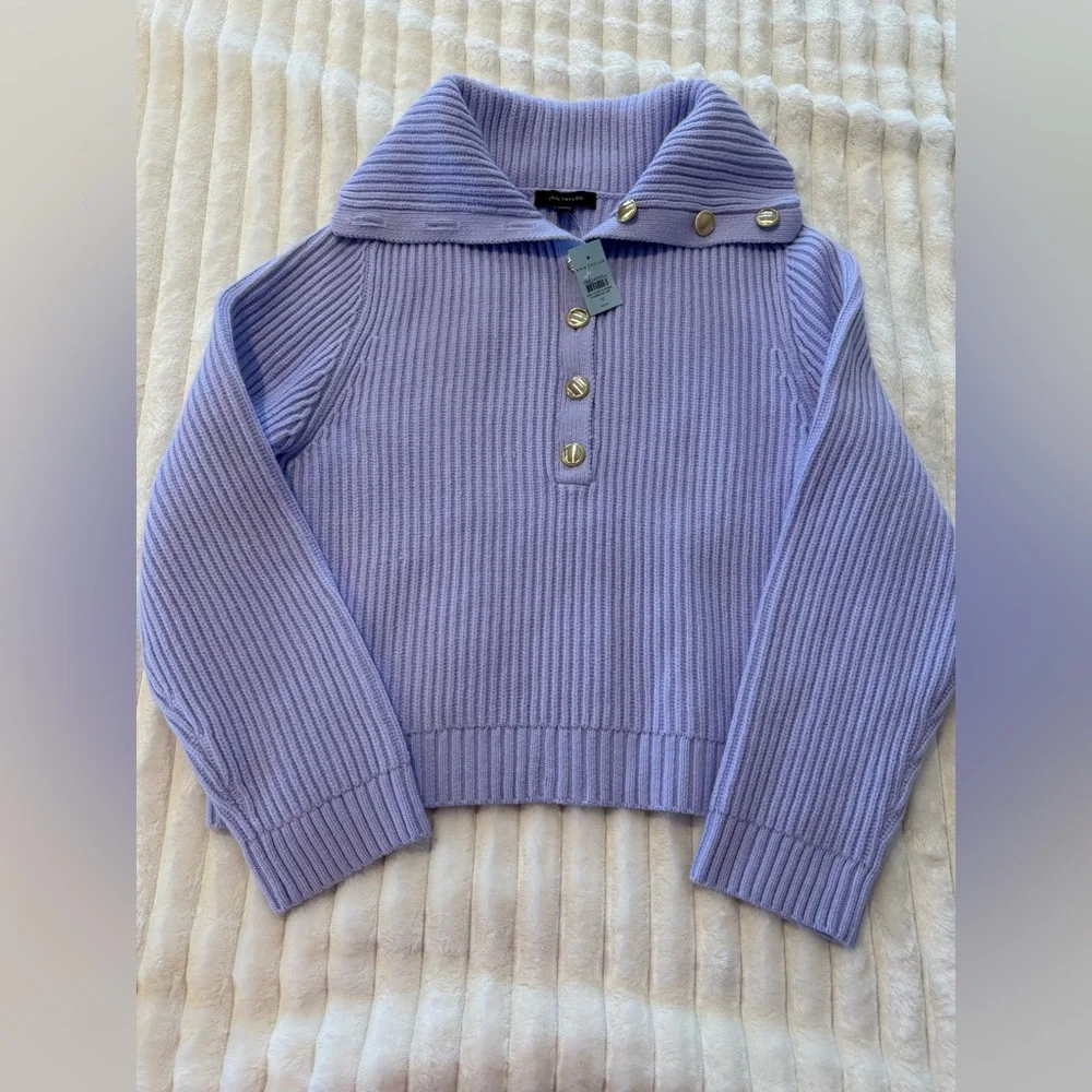 Ann Taylor Lavender Cowl Neck Sweater - Picture 6 of 6